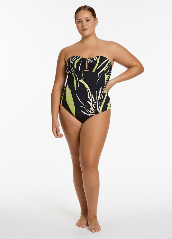 Catalina Moulded Bandeau One Piece - Black