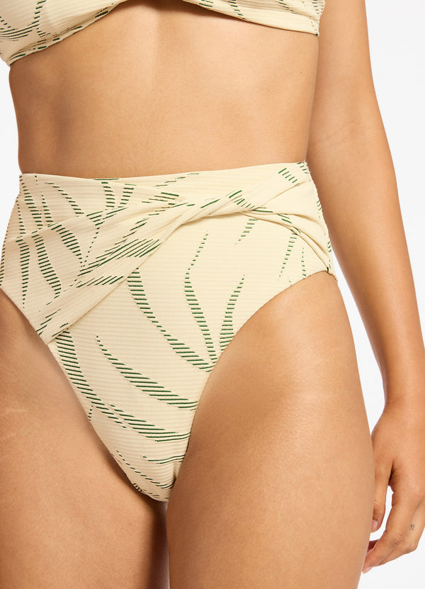 Botanic Lines High Waist High Leg Bikini Bottom