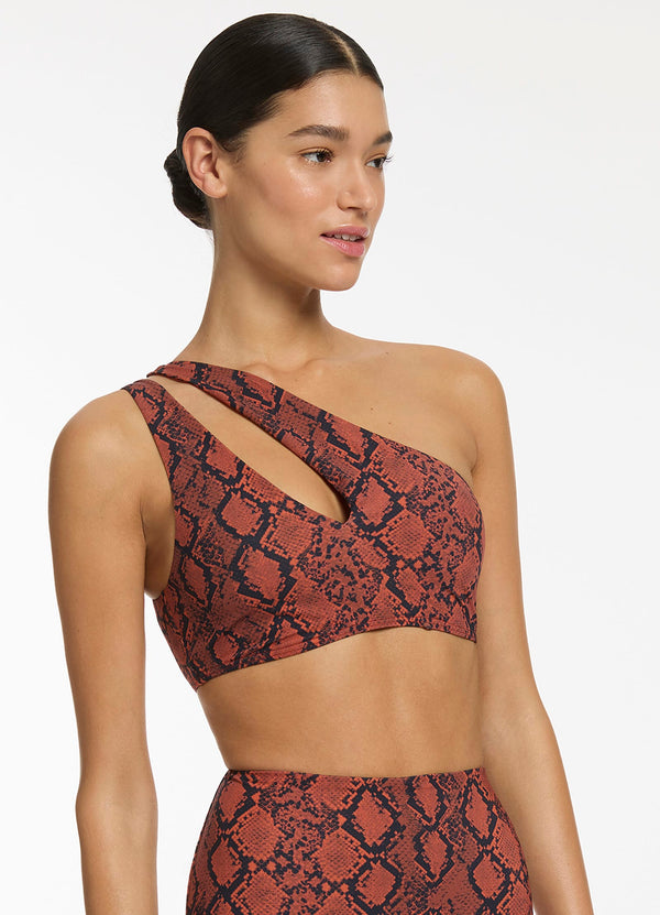 Python Splice One Shoulder Top - Spice