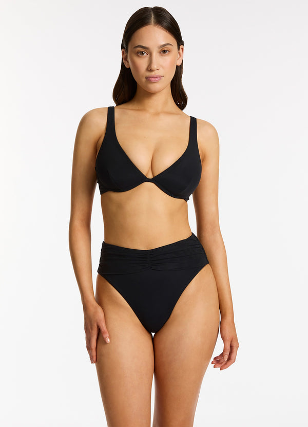 Jetset Lure Underwire Triangle Bikini Top - Black