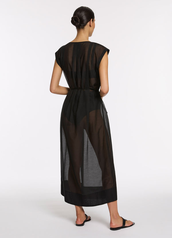 Jetset Gathered Maxi Cover Up - Black