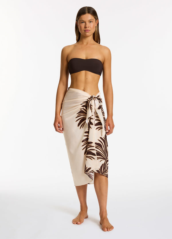 Dahlia Palm Sarong - Cream