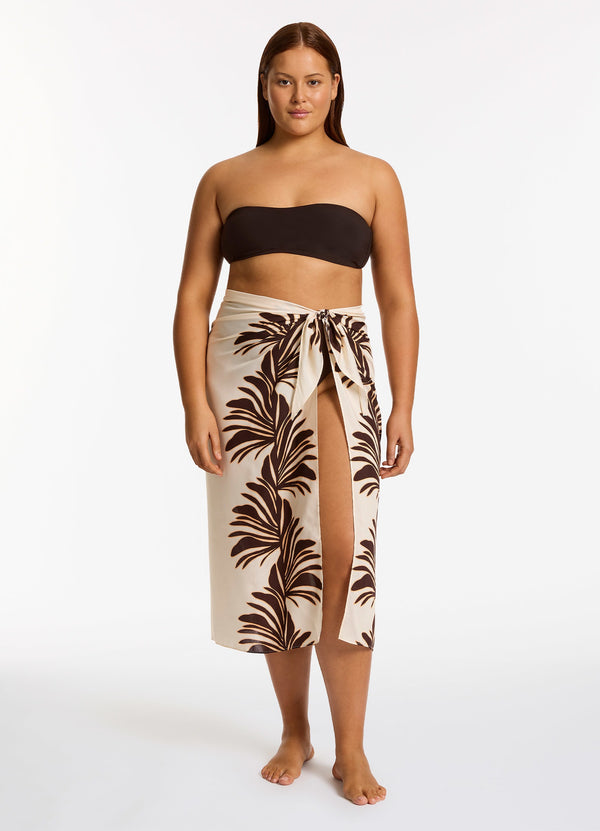 Dahlia Palm Sarong - Cream