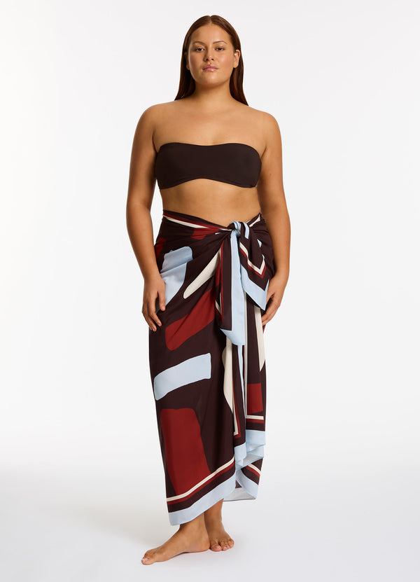 Zarla Long Sarong - Ruby