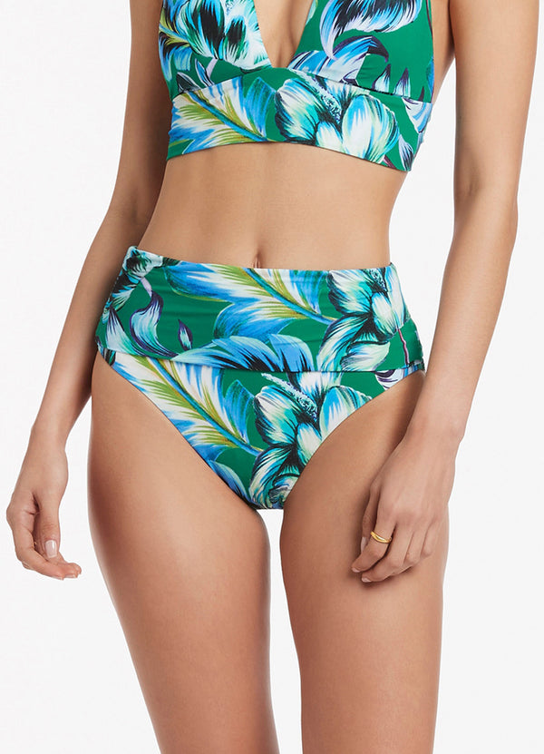 Viva Fold Down Pant - Emerald