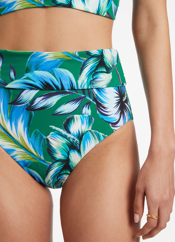 Viva Fold Down Pant - Emerald