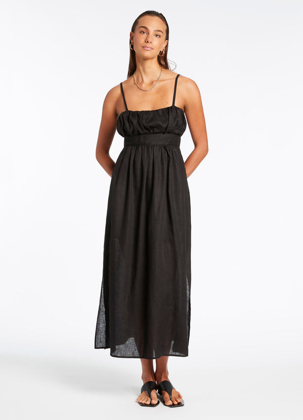 Jetset Gathered Dress - Black