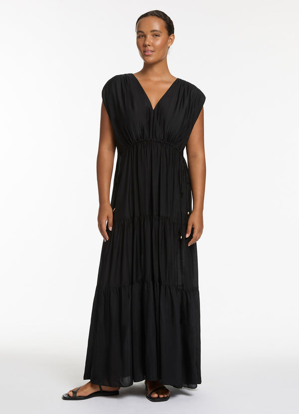 Jetset Tiered Maxi Dress - Black