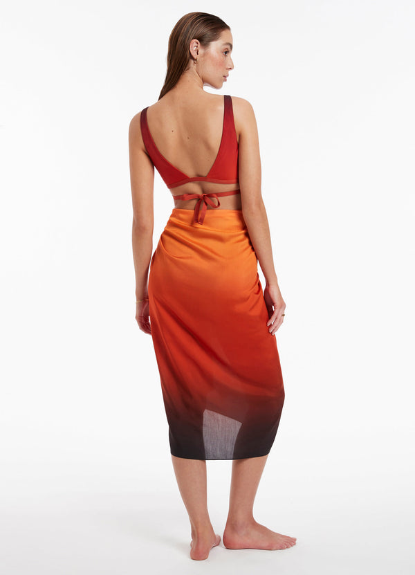Oia Sunset Sarong - Burnt Orange