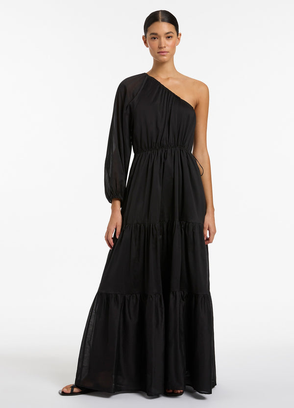 Jetset One Shoulder Maxi Dress - Black