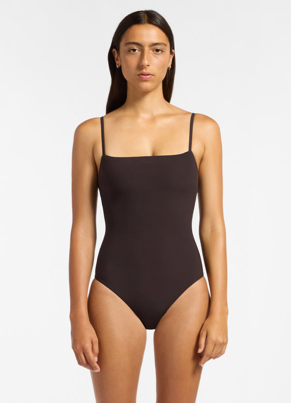 Jetset Minimal Tank One Piece - Chocolate