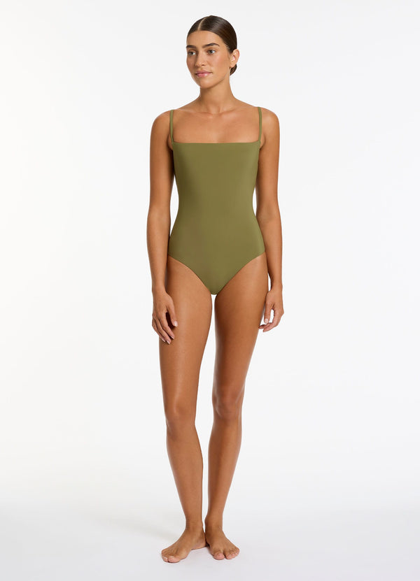 Jetset Minimal Tank One Piece - Moss