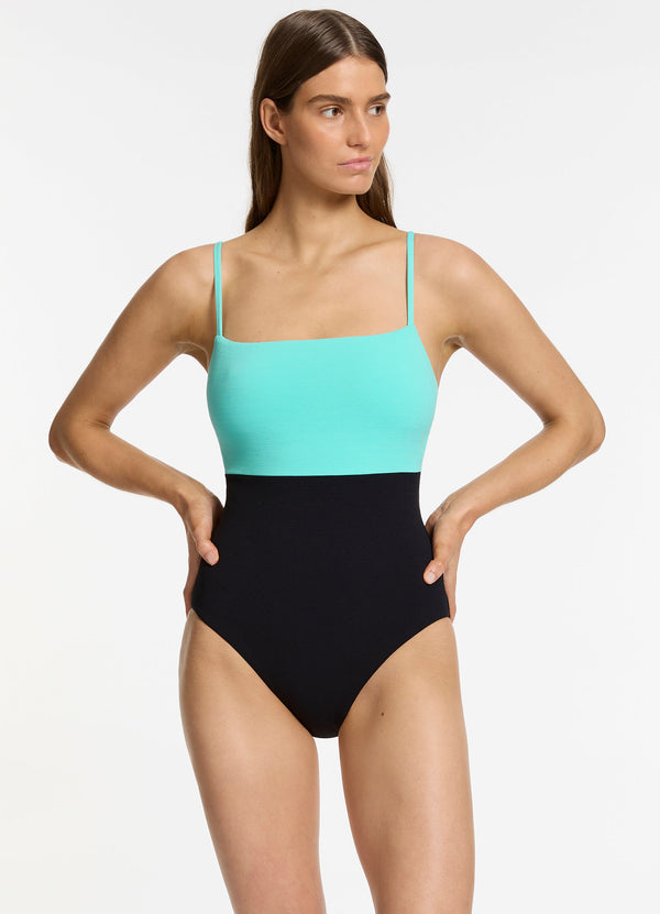 Versa Rib Minimal Tank One Piece - Black / Dolce