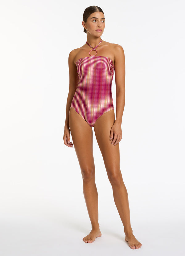 Alessia Geo Halter One Piece - Peony