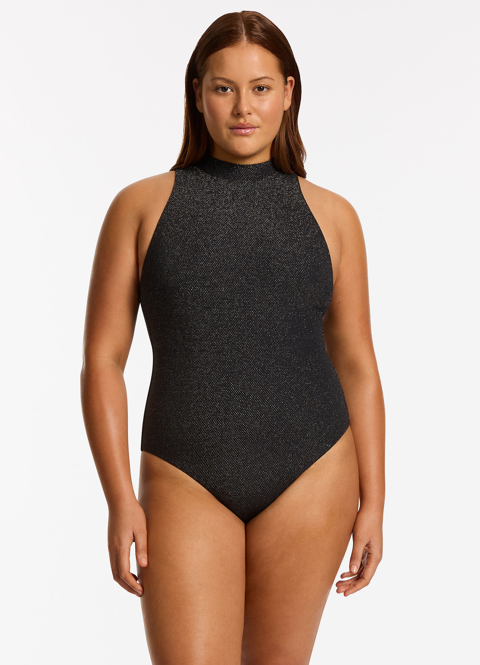 Tirari Nights High Neck One Piece - Black – JETS UK
