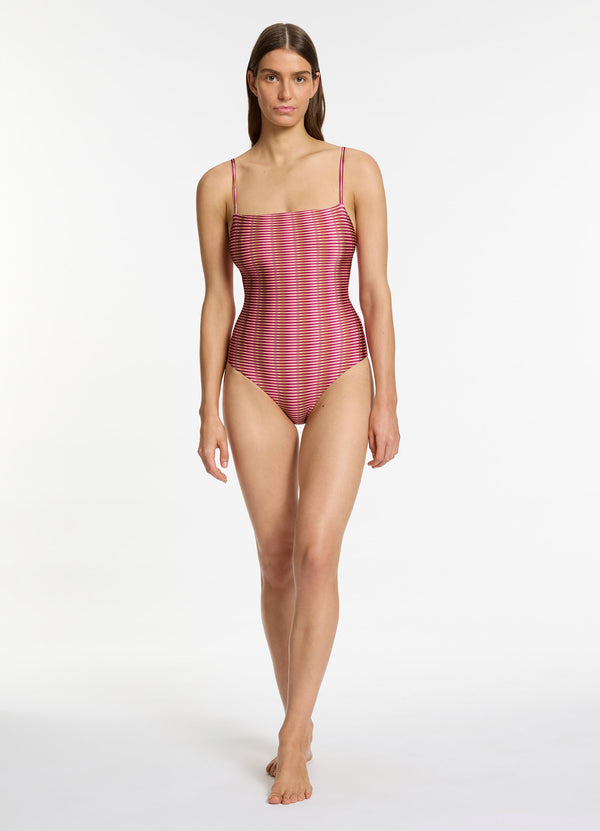 Alessia Geo Minimal Tank One Piece - Peony