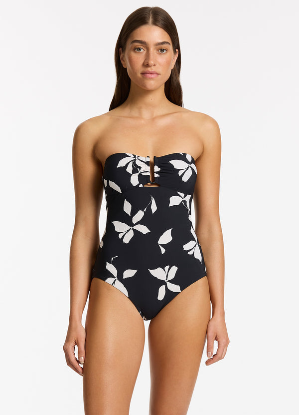 Elora Bloom Bandeau One Piece - Black