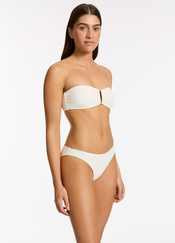 Isla Rib Hipster Bikini Bottom - Cream