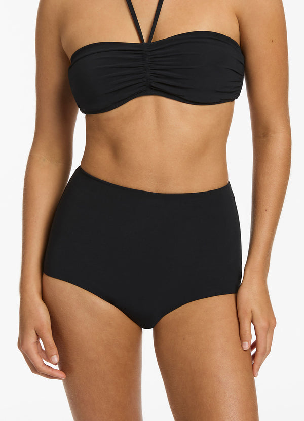 Jetset High Waist Boyleg Bikini Bottom - Black