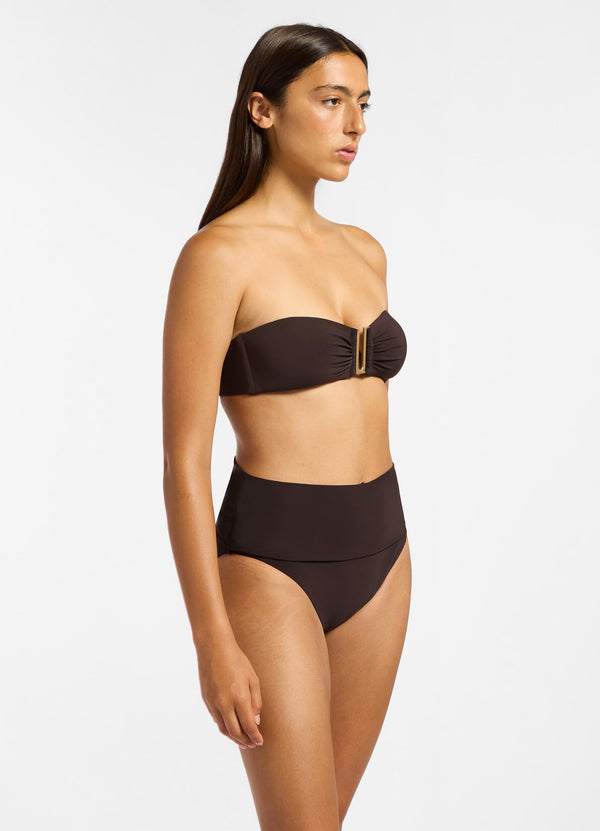 Jetset Bandeau Bikini Top - Chocolate