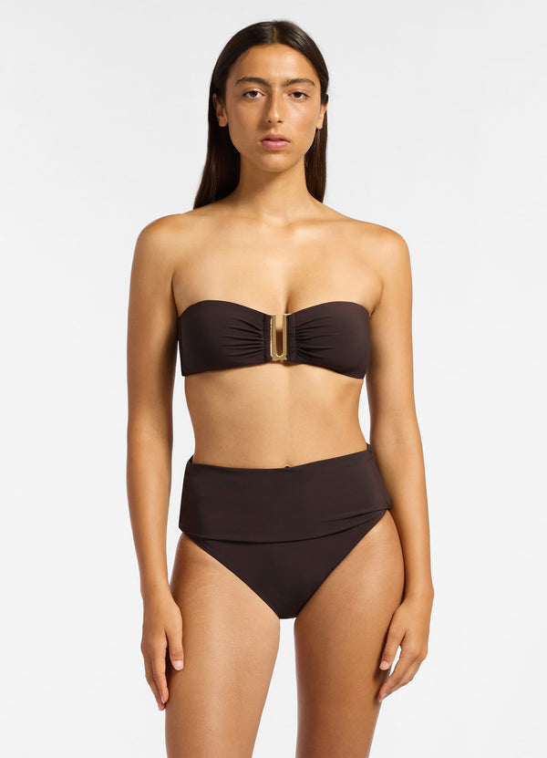 Jetset Bandeau Bikini Top - Chocolate