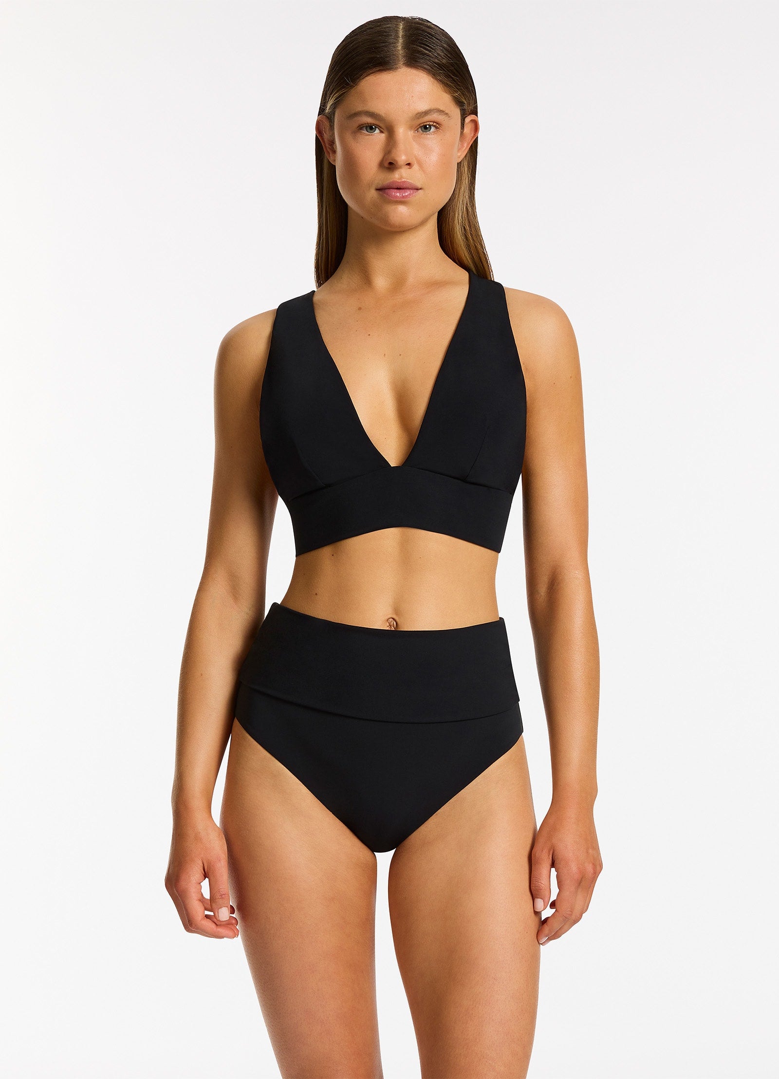 Jetset Soft Triangle Bikini Top Black JETS UK