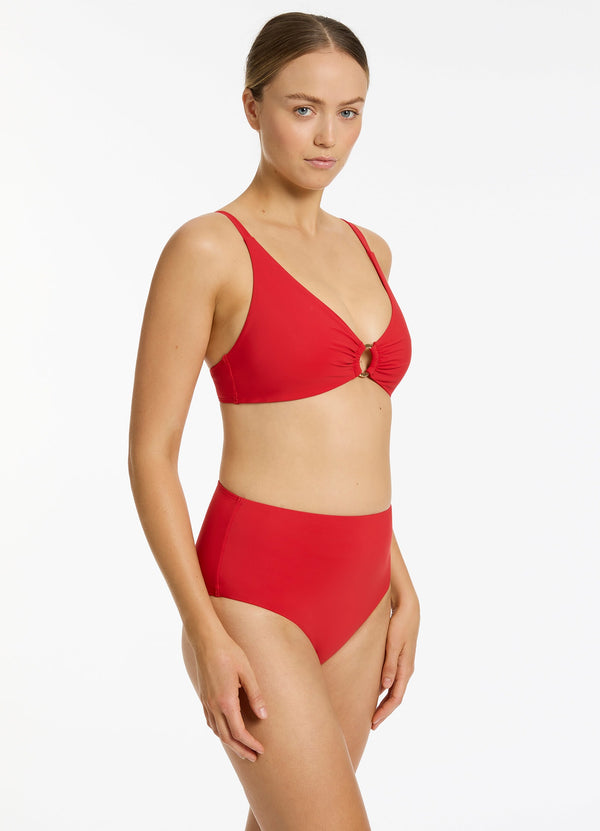 Jetset Trim C-D Triangle Bikini Top - Rosso