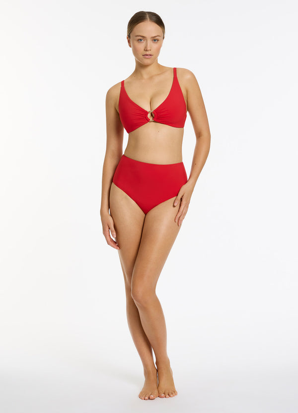 Jetset Trim C-D Triangle Bikini Top - Rosso