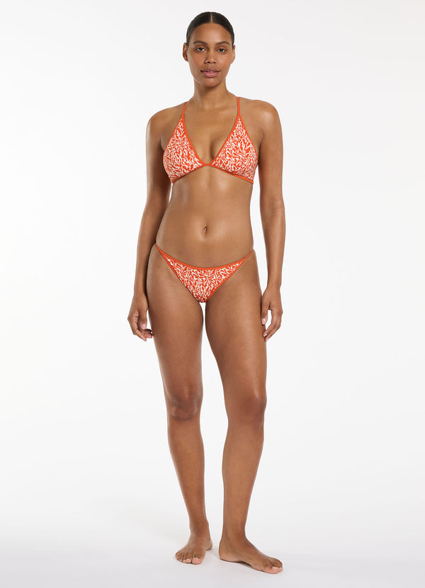 Sereno Ditsy Tie Back Bikini Top - Coral