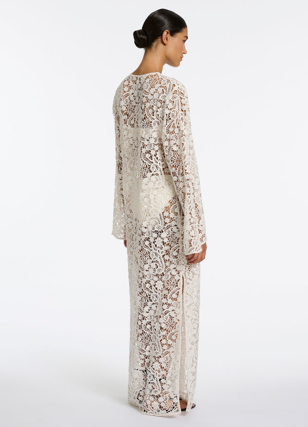 Velana Lace Maxi Kaftan - Cream