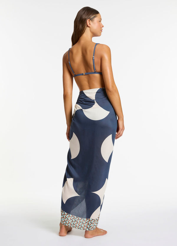 Acacia Long Sarong - Steel Blue