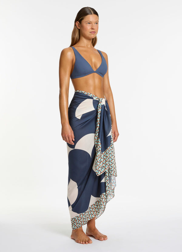 Acacia Long Sarong - Steel Blue