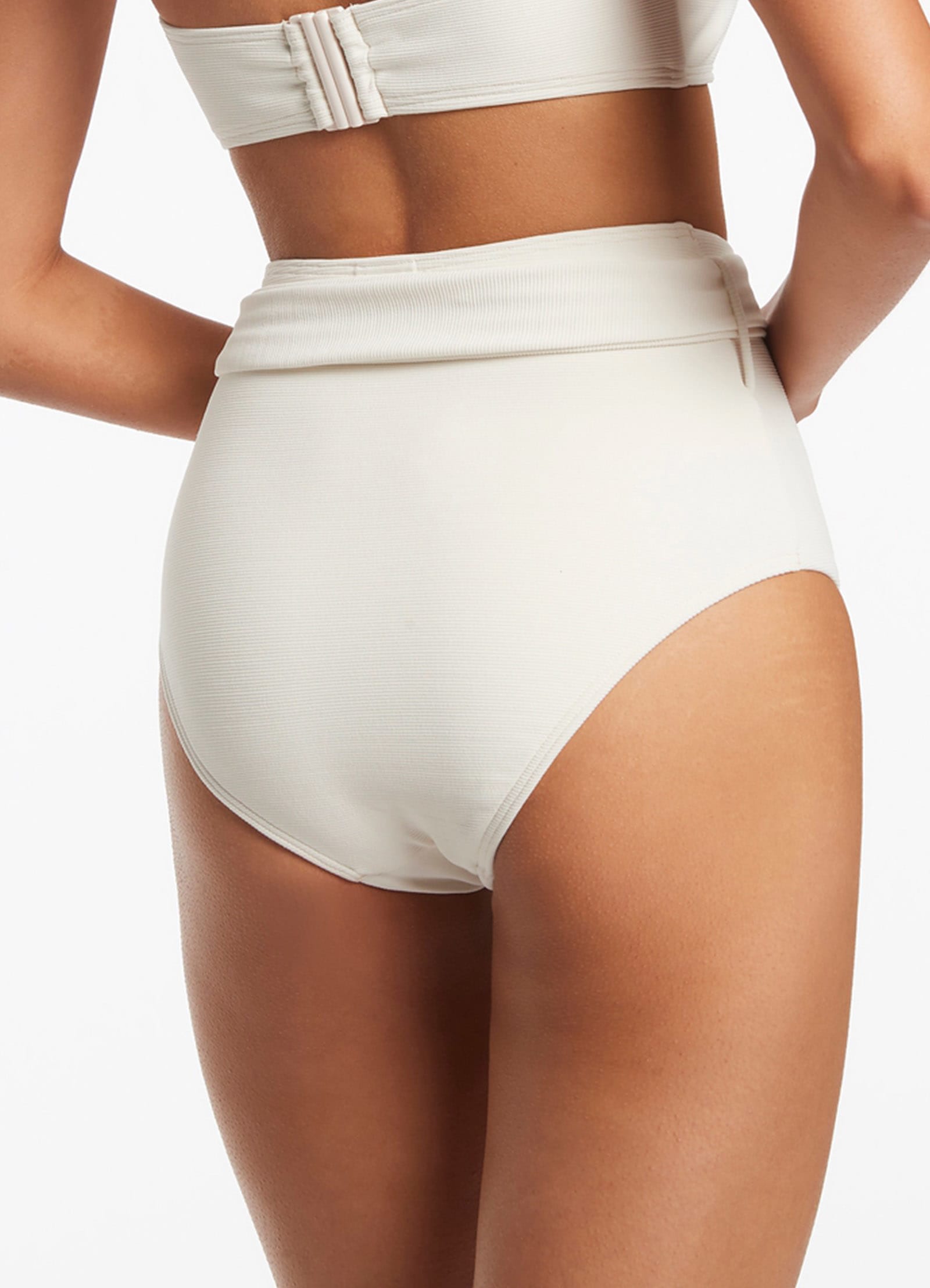 High rise sale white bikini bottom