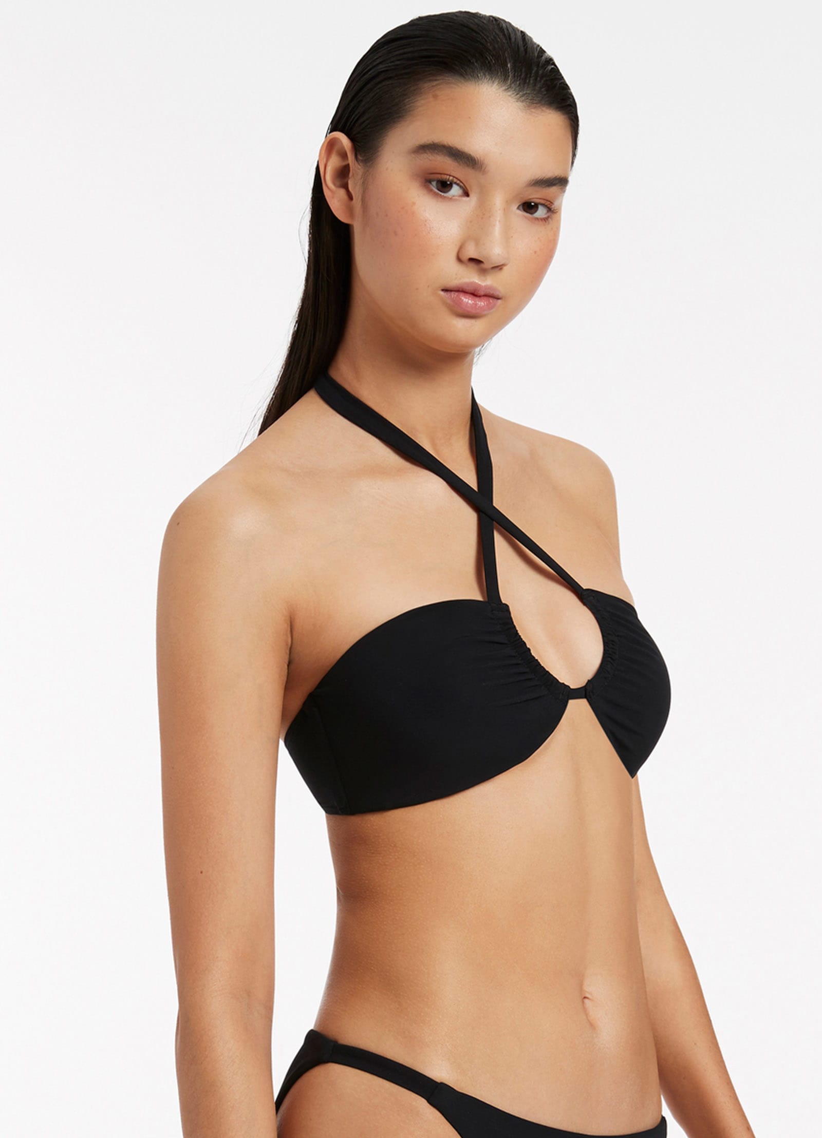 Black halter store neck bikini uk