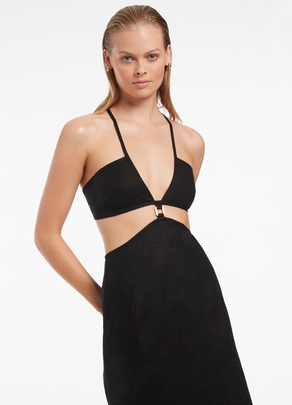 Jetset Plunge Cut Out Dress - Black