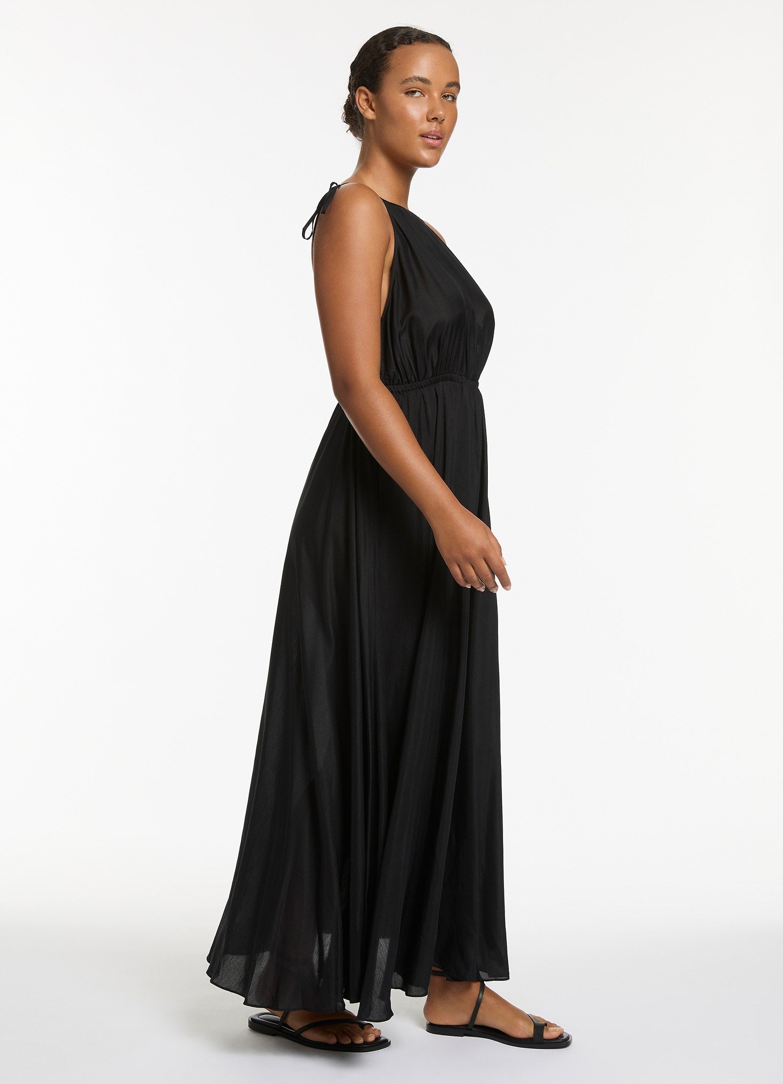 Jetset Backless Maxi Dress Black JETS UK