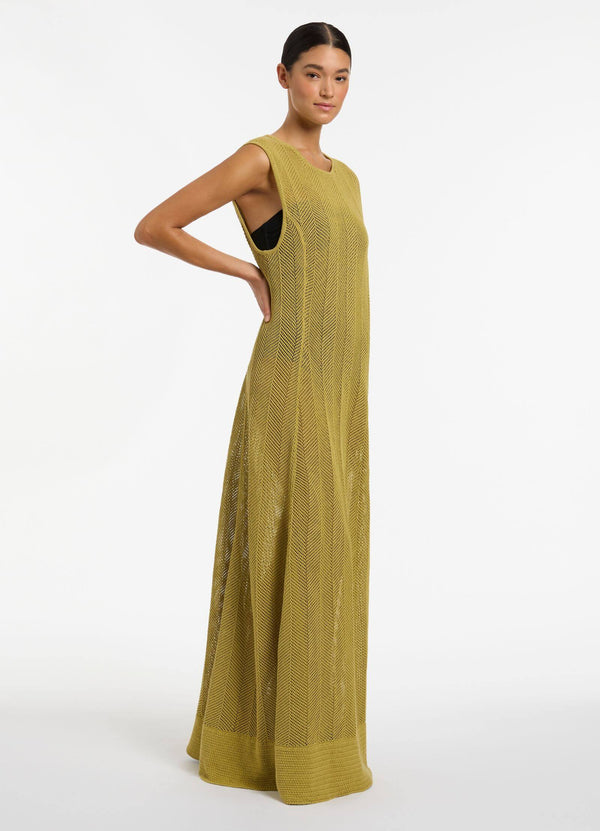 Echelle Crochet Maxi Dress - Pistachio